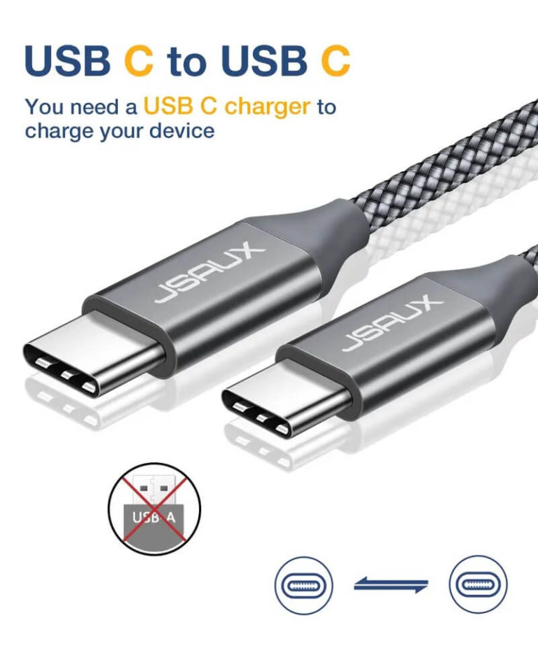 Jsaux Cc Usb C To Usb C Cable Nylon W M Grey Era Tablet