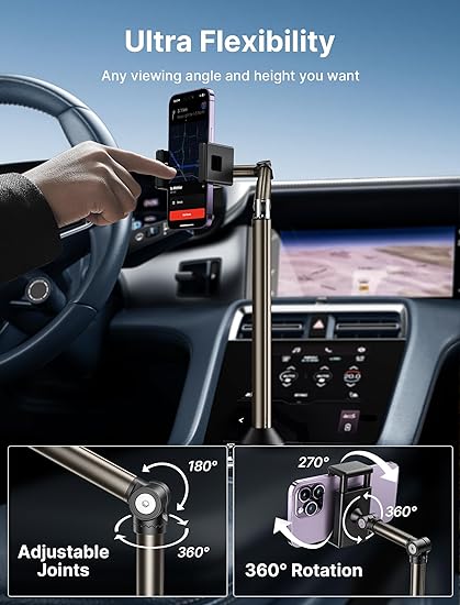 JSAUX (SP0210A)Cup Holder Phone Mount for Car/Truck, Metal Long