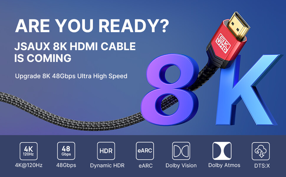 HDMI 2.1 Cable 2m 8K60Hz eARC HDCP HDMI Cord 4K120Hz 3m 5m for PS4
