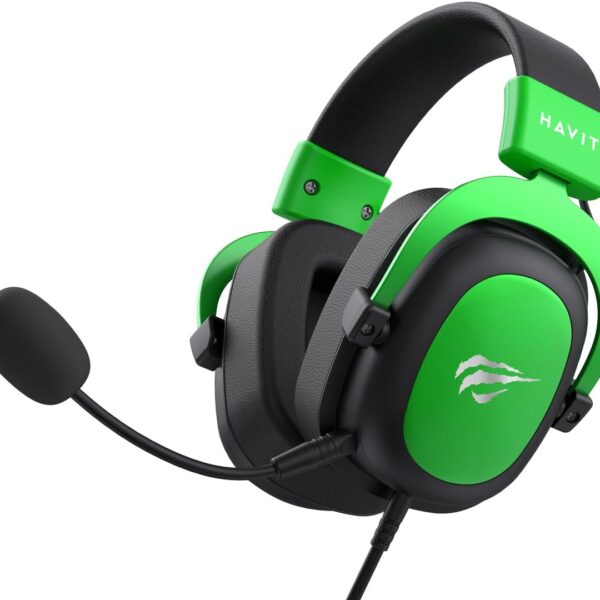 Havit Gaming Headphone, Black & Green - 53mm Speaker,