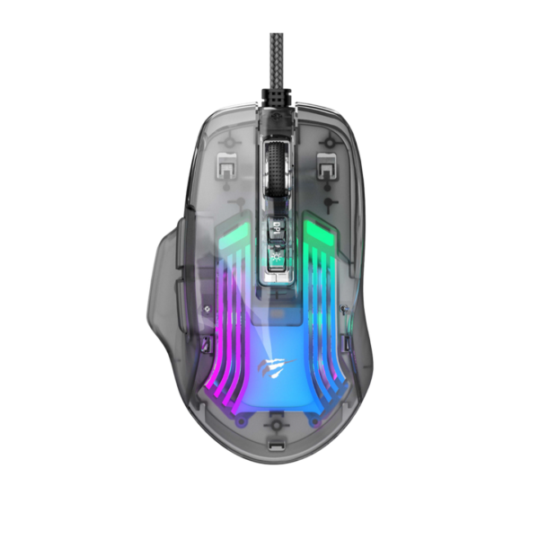 Havit MS1011SE Gaming Mouse,7200 DPI , 6 buttons, Programmable, RGB, 113g, 1.5m, USB, Black