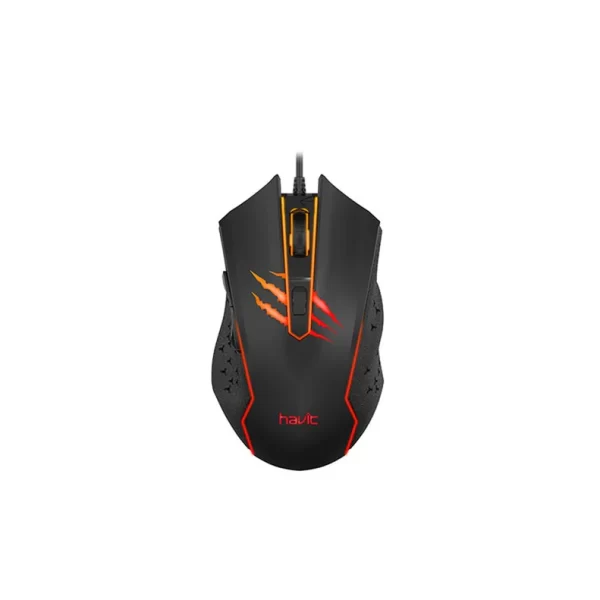 Havit MS1027 GAMENOTE  Rainbow LED Gaming Mouse - 6 Buttons- 3600 DPI - Black